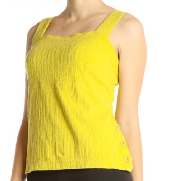 Maeve by Anthropologie Yello Callie Button-Side Tank Size S - Picture 2 of 8